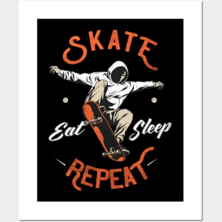 Eat Sleep Skate Repeat Posters and Art